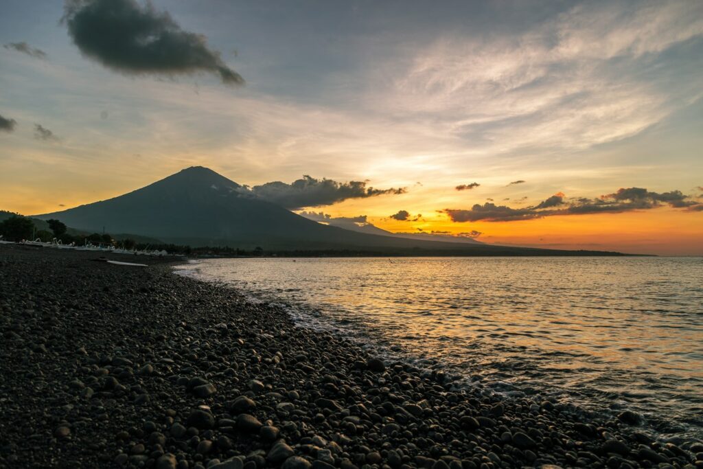 Début du coucher de soleil